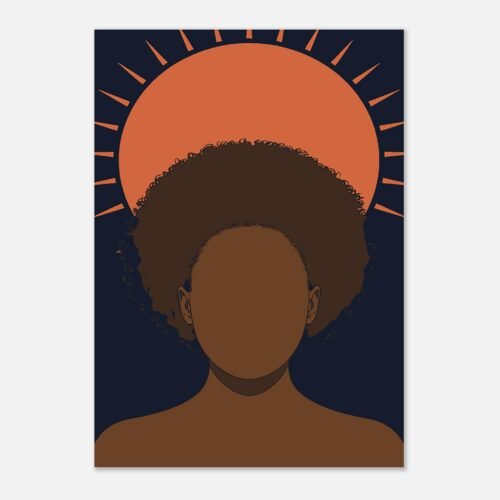 Affiche Couronne, l’afro en soleil, Maison Mélanine