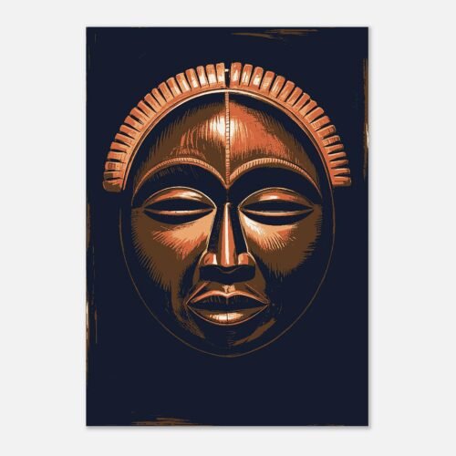 Affiche Masque Lune, rondeur sombre, Maison Mélanine