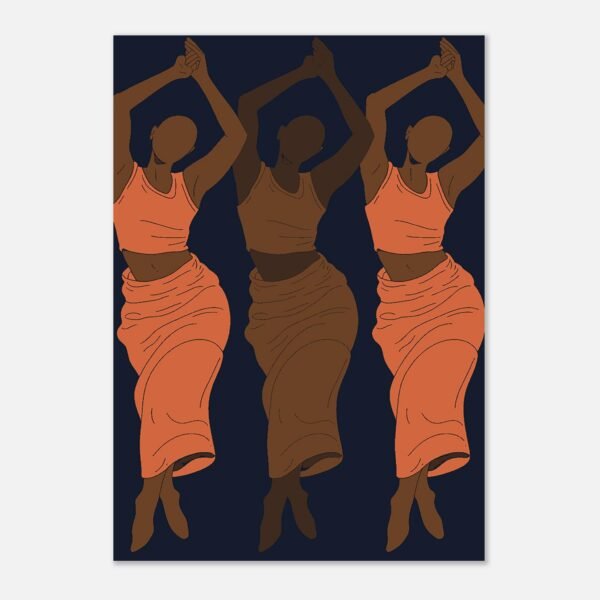 Affiche Danse, trois silhouettes en mouvement, Maison Mélanine