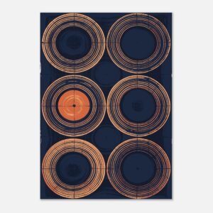 Affiche Indigo Adire, cercles de teinture nouée, Maison Mélanine