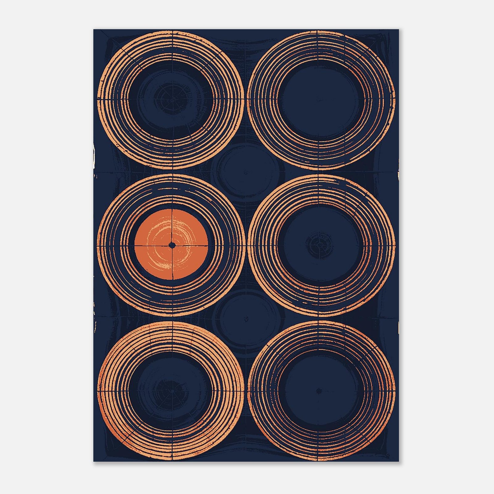 Affiche Indigo Adire, cercles de teinture nouée, Maison Mélanine