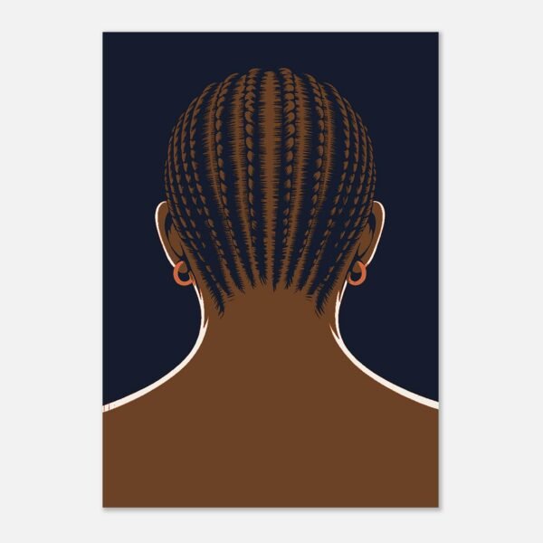 Affiche Nuque, tresses vues de dos, affiche imprimée à la commande Maison Mélanine