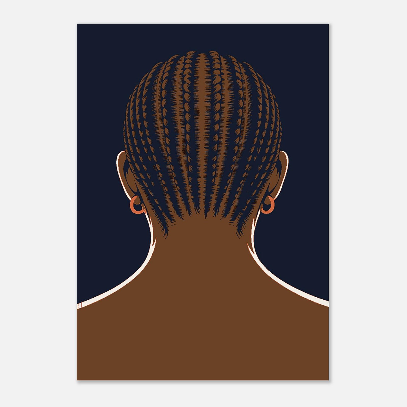 Affiche Nuque, tresses vues de dos, Maison Mélanine