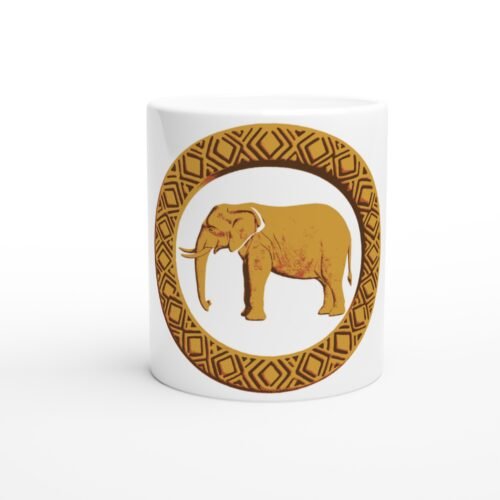 Mug Elephant in Radial Geometry, rosace