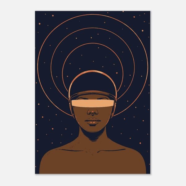 Affiche Voyageuse, casque et orbites — vue 4