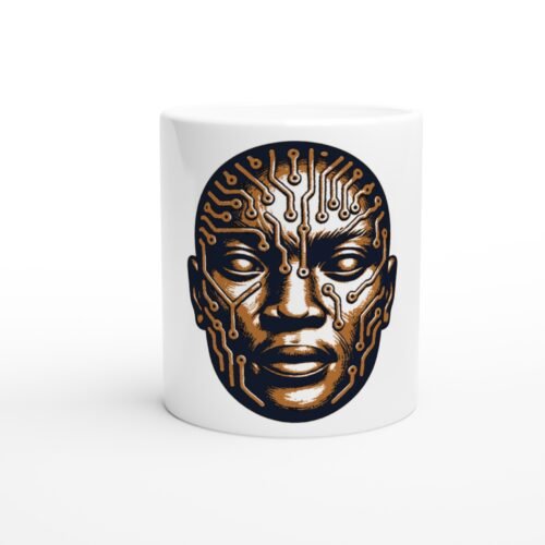 Mug African Cyber Queen, afrofuturisme indigo