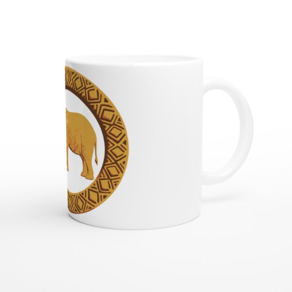 Mug Elephant in Radial Geometry, rosace vue 3 Mug Elephant in Radial Geometry, rosace vue 3