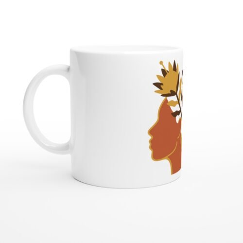 Mug Woman & Flowers, floral géométrique vue 2
